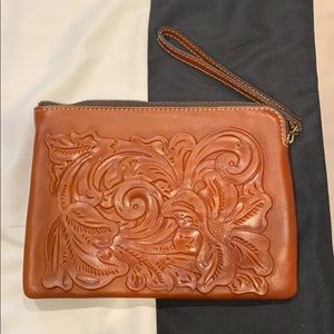 New Italian leather wristlet
